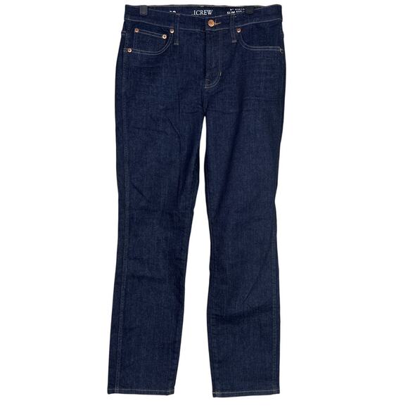 J. Crew 9" Vintage Slim Straight Ankle Cropped Stretch Jean 28 Indigo Dark Blue - Picture 2 of 15